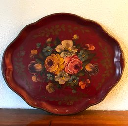 Handpainted Metal Tole Tray