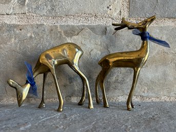 Mid Century Modern Brass Deer