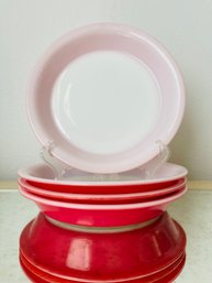 4 PC Vintage Pyrex Flamingo Pink Pie Dish