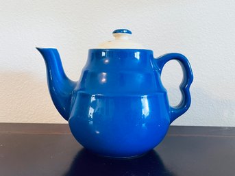 Vintage Oxford Blue Stoneware Teapot