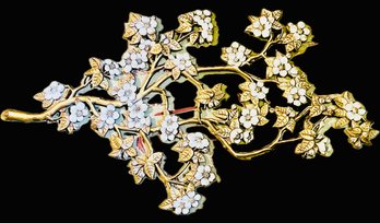 Vintage Burwood Dogwood Branch Flowers Wall Plaque