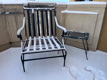 Wrought Iron Single Chair With Side Table