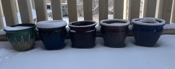 Assortment Of Glazed Flower Pots