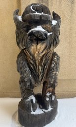 Wood Carved Buffalo Statue