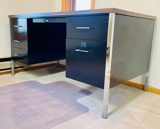 Steelcase Desk With Wooden Top