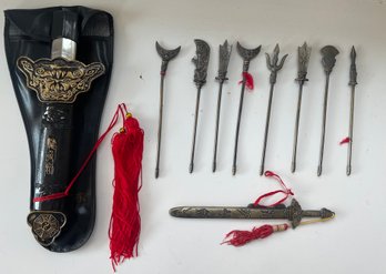 Variety Of Miniature Ancient Weapons