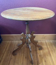 Round Top Wooden Side Table