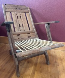 Wooden Folding Chair With Rope Base