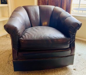 Vanguard Furniture Aniline Leather Swivel Chair 1 Of 2