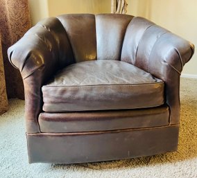 Vanguard Furniture Aniline Leather Swivel Chair 2 Of 2