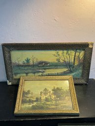 Pair Of Vintage Paintings Of The Countryside