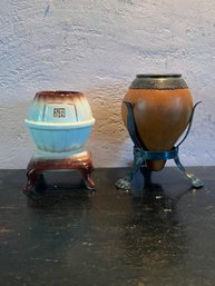 Pair Of Ceramic Vase And Gourd