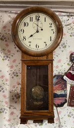 Antique Seth Thomas Wall Hanging Wooden Clock