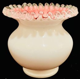 Fenton Art Glass Double Crimped Flat Pie Crust Ruffle