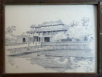 Unique Ball Point Pen Framed Artwork, Signed