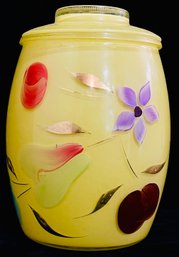 VINTAGE BARTLETT COLLINS COOKIE JAR YELLOW FRUITS FLOWERS