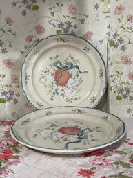 Pair Of Antique Geese Plates