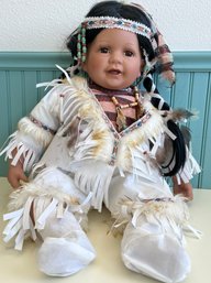 Native American Porcelain Doll From Cathay Collections, Number 476/5000