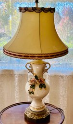 Vintage Porcelain Rose Lamp