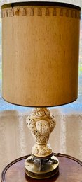 Vintage 1940's Italy Goddess Porcelain Lamp & Shade