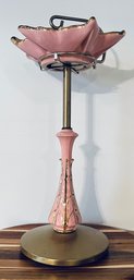 Mid Century Pink And Gold Leaf Ashtray Stand