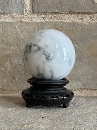 White Howlite Sphere On Stand