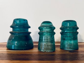 Vintage Aqua Blue Glass Insulators