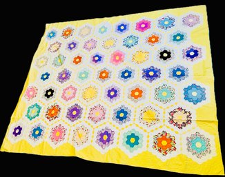 Vintage Flower Garden Hand Sewn Quilt