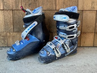 Lange Concept Speed Womens Ski Boots- Navy Blue Grey Trim