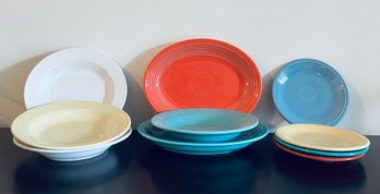 Variety Of Colorful Fiesta Ware Dishes