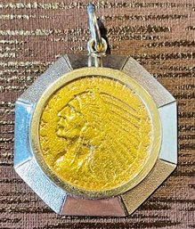 1911 5 Dollar Coin From The Pennsylvania Mint Mounted In A 14KT Gold Pendant