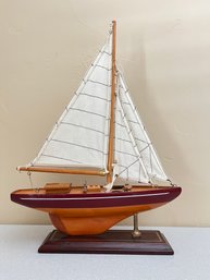 Wood Sailboat Sculpture