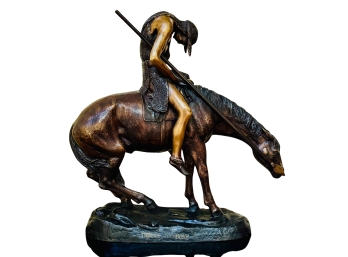 Bronze Table Top Frederick Remington End Of The Trail Sculpture X-Large