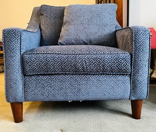 Patterned Blue Accent Chair