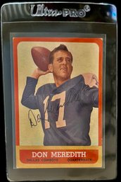 Signed Don Meredith, Dallas Cowboys, Topps Trading Card