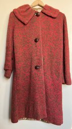 Vintage Hand Stitched Button Up Peacoat By Peg Collins