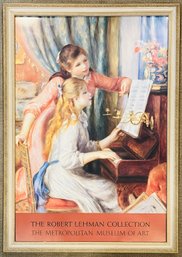 Two Young Girls At The Piano Framed Print By Pierre Auguste Renoir