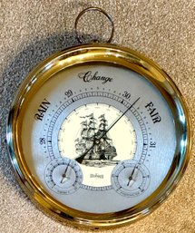 Stockburger German Ship Barometer Thermometer