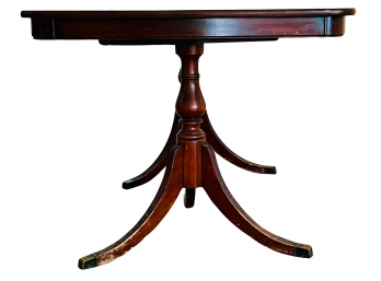 1980s Antique Regency Duncan Phyfe Style Twin Pillar/Pedestal Mahogany Dining Table