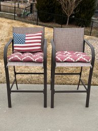 Pair Of Outdoor Chairs With Cushions And Pillow