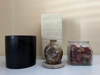 Assortment Of Decorative Vases Including Small Pottery Vase