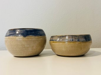 Small Pair Of Pottery Bowls