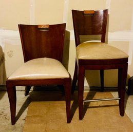 2 Berman Rosetti Wood Short & Tall Chairs