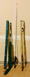 Lot Of Fishing Pole & Traveling Cases