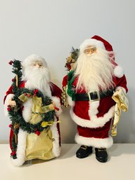 Vintage Santa Figurine And Traditional Santa Tree Topper