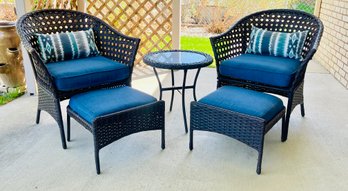 Wicker Style Patio Bistro Set With Table