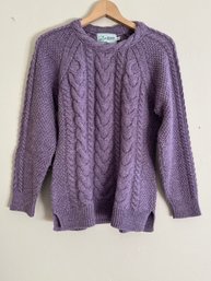 Purple Cashmere Sweater By Original Aran Co