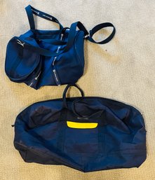 Pair Of Small Navy-blue Duffel Bags