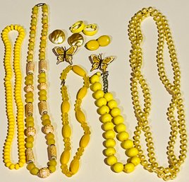 Lot Of Yellow Costume Jewelry