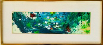 Framed Acrylic Painting By Julee Docking Water Lillies #2